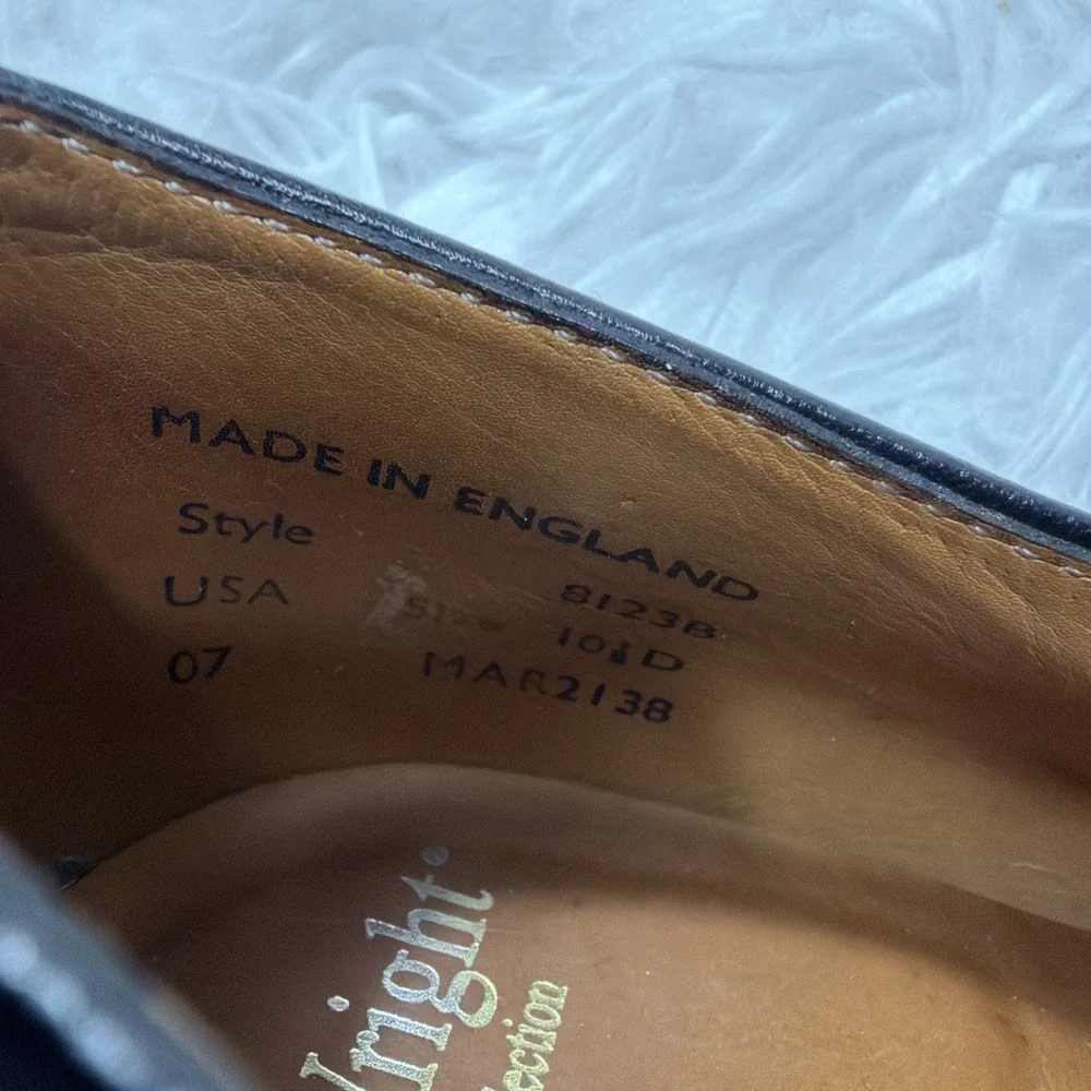 Vintage Made England Monk Strap Dress Shoes‎ Oxfords E.T Wright Black Mens 10.5